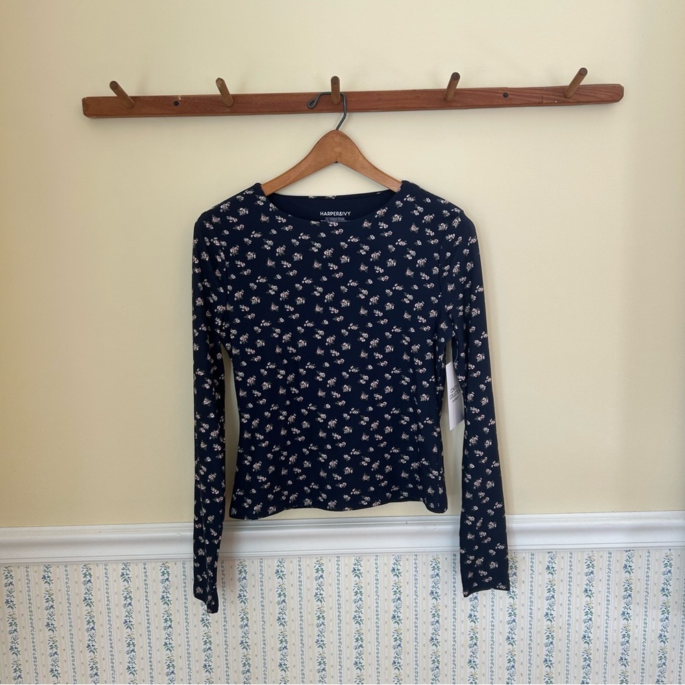 BRAND NEW WT Harper & Ivy Floral Long Sleeve Top